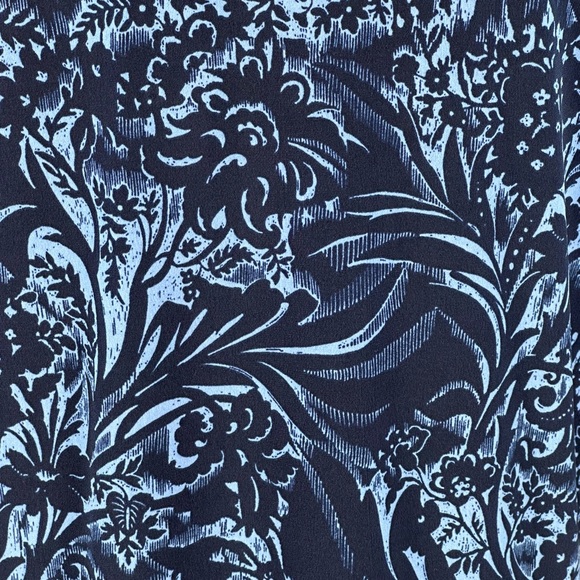 JM Collection 3/4 Sleeve Lace Up Neck Floral Print Blouse - Blue - size Medium - Picture 6 of 10